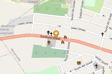 Map to St. Matthew the Evangelist / St. Michael the Archangel, 538 Sunbury St, Minersville, PA 17954